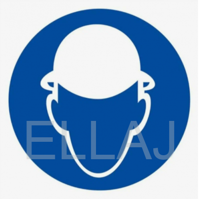 Знак M02 «Работать в защитной каске (шлеме)» (пленка, 100х100 мм)