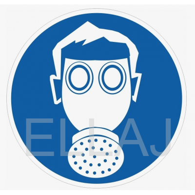 Знак М04 "Работать в средствах индивидуальной защиты органов дыхания" 100х100 мм, плёнка