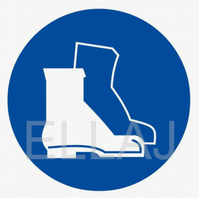 Знак М05 "Работать в защитной обуви" 100х100 мм, пленка