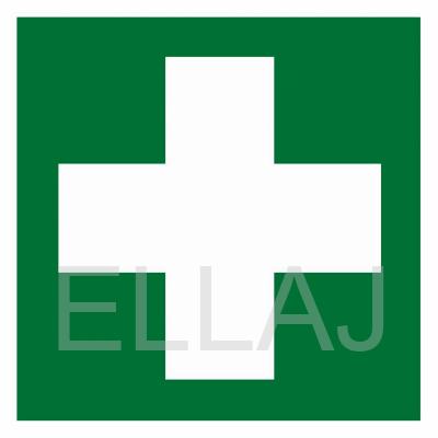 Знак EC01 «Аптечка первой медицинской помощи»  (пленка, 100х100 мм)