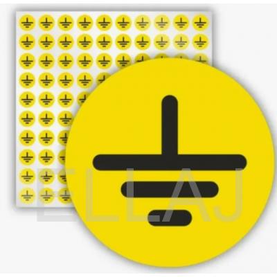 Знак (плакат) S46 «ЗАЗЕМЛЕНИЕ» (пленка, диаметр 30 мм)