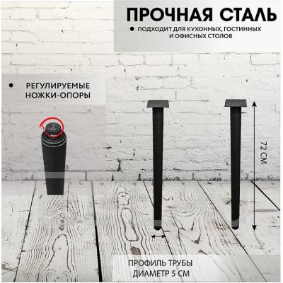 Ножки квадратные черные 50х50 Н70 