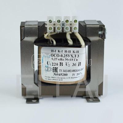 Трансформатор  ОСО-0.25-09 380/36В УХЛ3 
