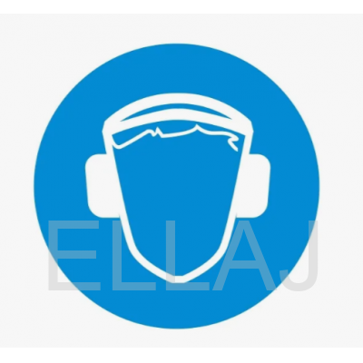 Знак М03 "Работать в защитных наушниках" (пленка, 200х200 мм)