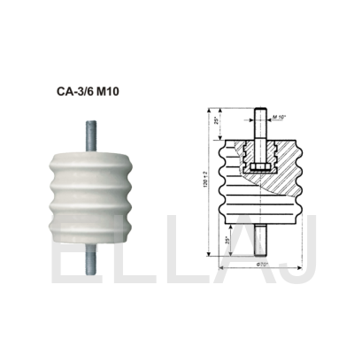 Изолятор опорный: СА-3/6, армированный болтом М10