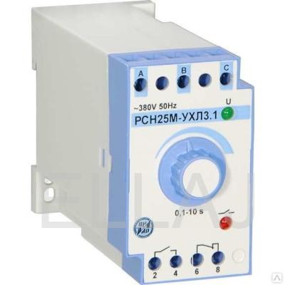 Реле контроля трехфазного напряжения РСН-25М 380В 50Гц 0,1-10с. Защ