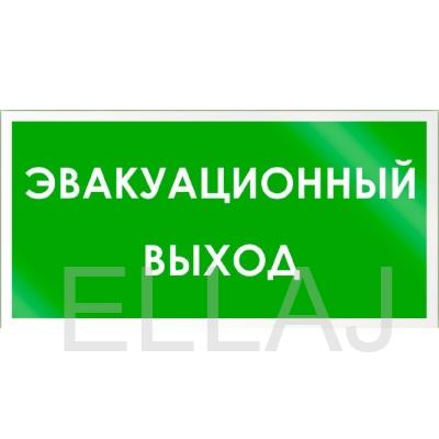 Табличка B43 «Эвакуационный выход» (пленка, 300х150 мм)
