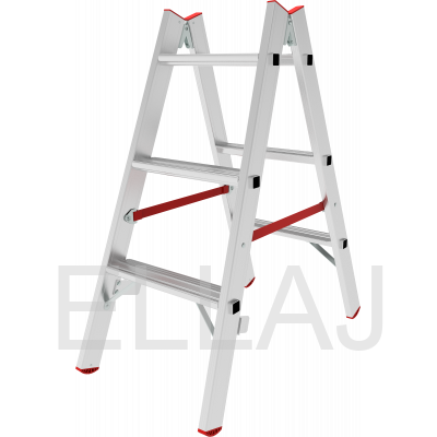 Индустриальная двухсторонняя алюминиевая :стремянка с развальцованными ступенями NV5120203